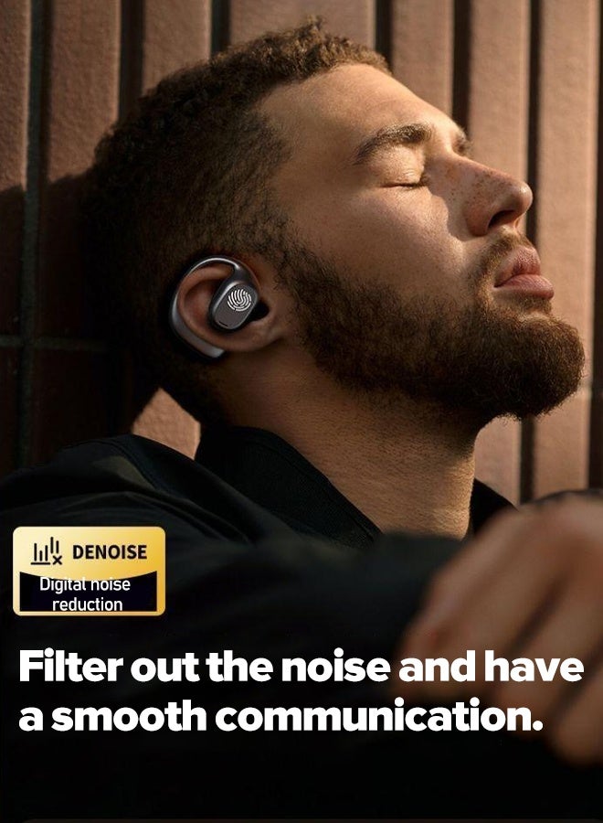 In-ear headphones, HiFi intelligent noise reduction, wireless Bluetooth 5.4, 100-hour battery life, IP57 waterproof, multiple modes, HD sound quality, fast charging, available in black, white and beige, portable, true bone conduction earhook Bluetooth headphones - Image 5