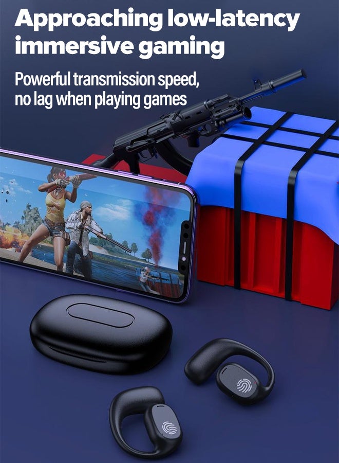 In-ear headphones, HiFi intelligent noise reduction, wireless Bluetooth 5.4, 100-hour battery life, IP57 waterproof, multiple modes, HD sound quality, fast charging, available in black, white and beige, portable, true bone conduction earhook Bluetooth headphones - Image 3