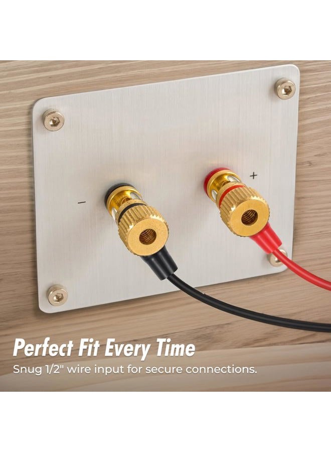 InstallGear 1/0 Gauge AWG Tinned Pure Copper Lugs Ring Terminals Connectors with Heat Shrink, 10-Pack - 1/0 Ring Terminal - Electrical Connectors, Heat Shrink Wire Connectors for 1/0 Gauge Wire - Image 2