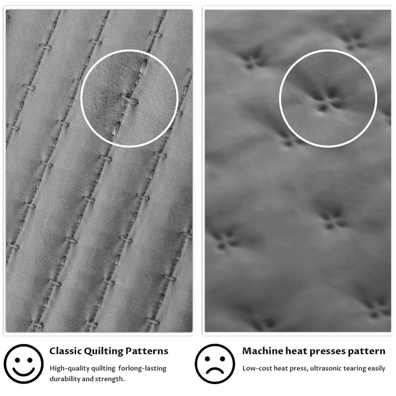 KASENTEX Twin Quilt Set 68"x86" - Soft Washed 3-Layer Lightweight Bedspread, Minimalist Nordic Design, All-Season Spring & Summer Quilt Set (1 Quilt + 2 Pillow Shams), Solid Grey - Image 5