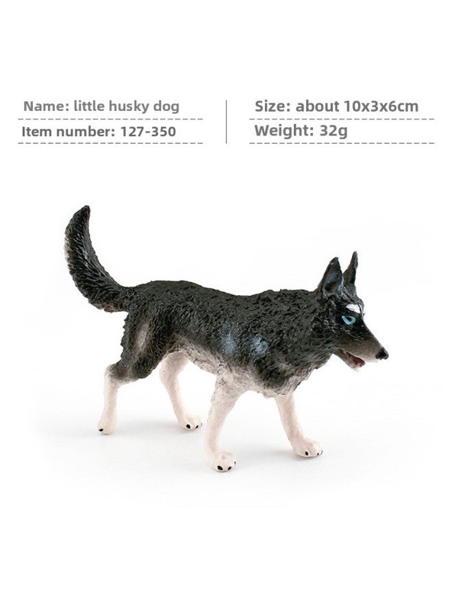 Simulation Boxer Dog Husky Bulldog Bullterrier Shepherd Dog Newpoliton Model Static Ornaments-Color:PL127-350 Little Husky 32g