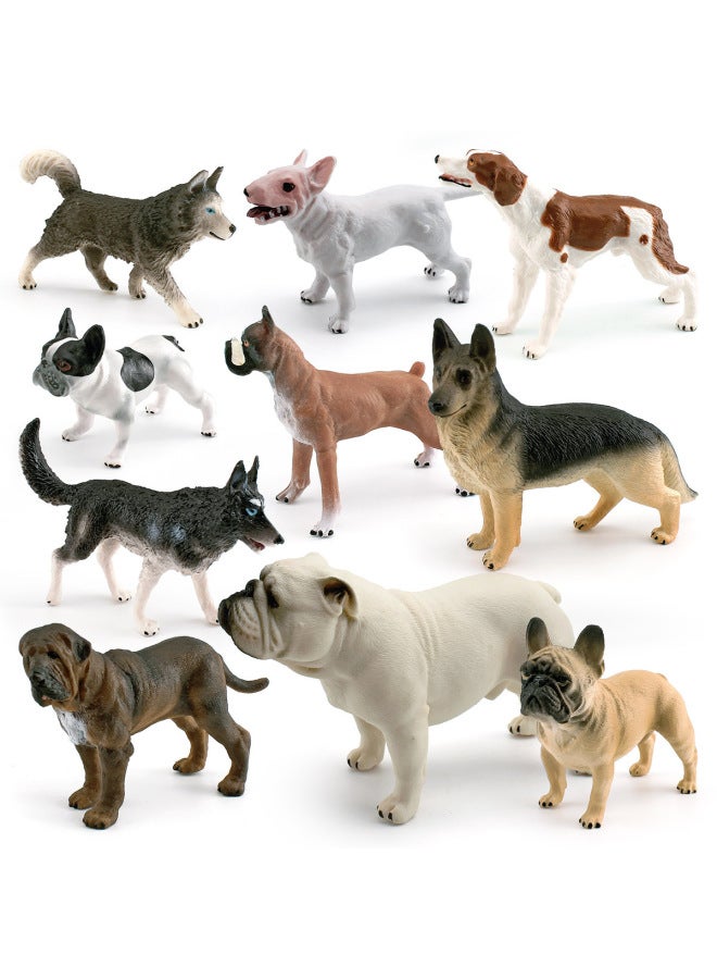 Simulation Boxer Dog Husky Bulldog Bullterrier Shepherd Dog Newpoliton Model Static Ornaments-Color:PL127-350 Little Husky 32g
