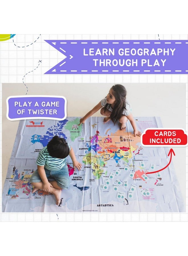 COCOMOCO KIDS CocoMoco Kids Giant World Map for Kids - 6 feet x 4 feet Educational Learning Birthday Gift for Kids 5+ years  - Image 4