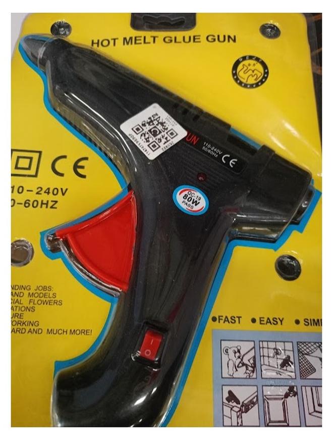 مسدس شمع 80 وات ببأعمال المنزلية واليدوية متعدد الإستخدام اللو أسود