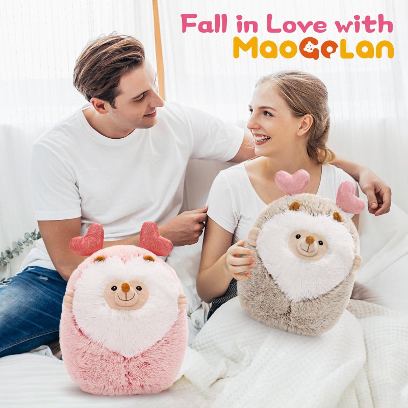 MaoGoLan Couple Valentines Hedgehogs Stuffed Animals with Heart Hair Band 2Pcs Soft Hedgehogs Throw Pillow Plush Toys  Love Heart Valentines Stuffed Animal Gift Decorations for Love Ones 14 "" - Image 5