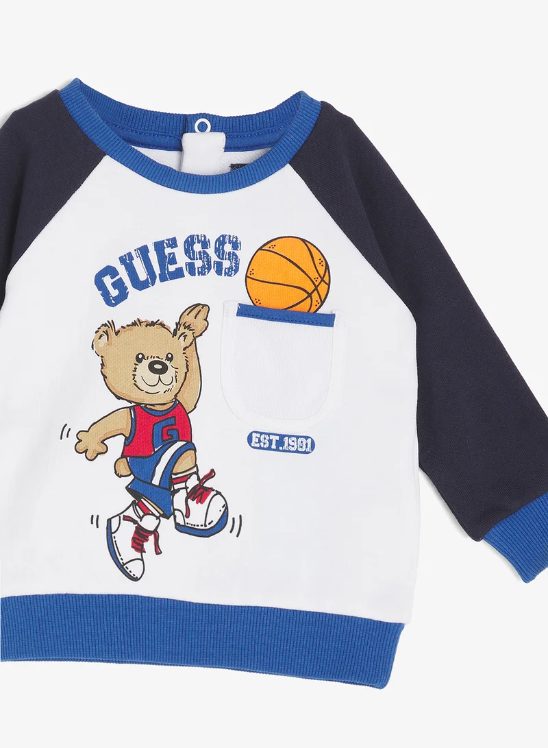 Guess Blue White_Colorbloc Kids Set: Long Sleeve Active Top + Active Pants for Men | Best Price UAE