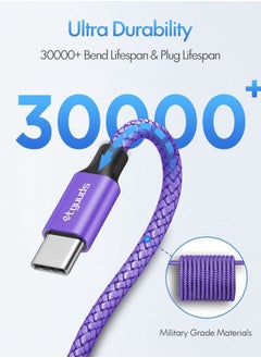 etguuds Purple USB C to USB C Cable 6ft, 2-Pack, 60W USBC to USBC Cord, Type C to C Charger Cable Fast Charging for iPhone 16/15 Pro Max/Plus/Pro, for MacBook Pro Air/iPad, for Samsung Galaxy S24 S23  - Image 5