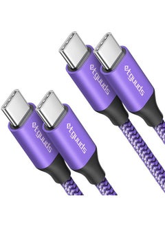 etguuds Purple USB C to USB C Cable 6ft, 2-Pack, 60W USBC to USBC Cord, Type C to C Charger Cable Fast Charging for iPhone 16/15 Pro Max/Plus/Pro, for MacBook Pro Air/iPad, for Samsung Galaxy S24 S23  - Image 1