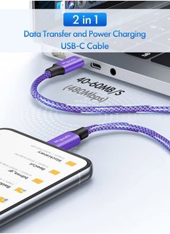 etguuds Purple USB C to USB C Cable 6ft, 2-Pack, 60W USBC to USBC Cord, Type C to C Charger Cable Fast Charging for iPhone 16/15 Pro Max/Plus/Pro, for MacBook Pro Air/iPad, for Samsung Galaxy S24 S23  - Image 4