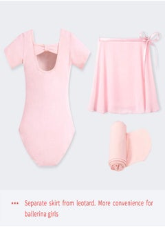 Stelle Stelle Girls Bow Back Dance Active Dress Ballet Leotard Combo with Dance Skirt and Dance Tight (Ballet Pink,110, 6 Years)  - Image 2