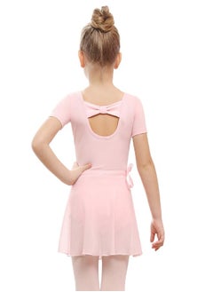 Stelle Stelle Girls Bow Back Dance Active Dress Ballet Leotard Combo with Dance Skirt and Dance Tight (Ballet Pink,110, 6 Years)  - Image 1