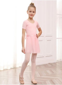Stelle Stelle Girls Bow Back Dance Active Dress Ballet Leotard Combo with Dance Skirt and Dance Tight (Ballet Pink,110, 6 Years)  - Image 4