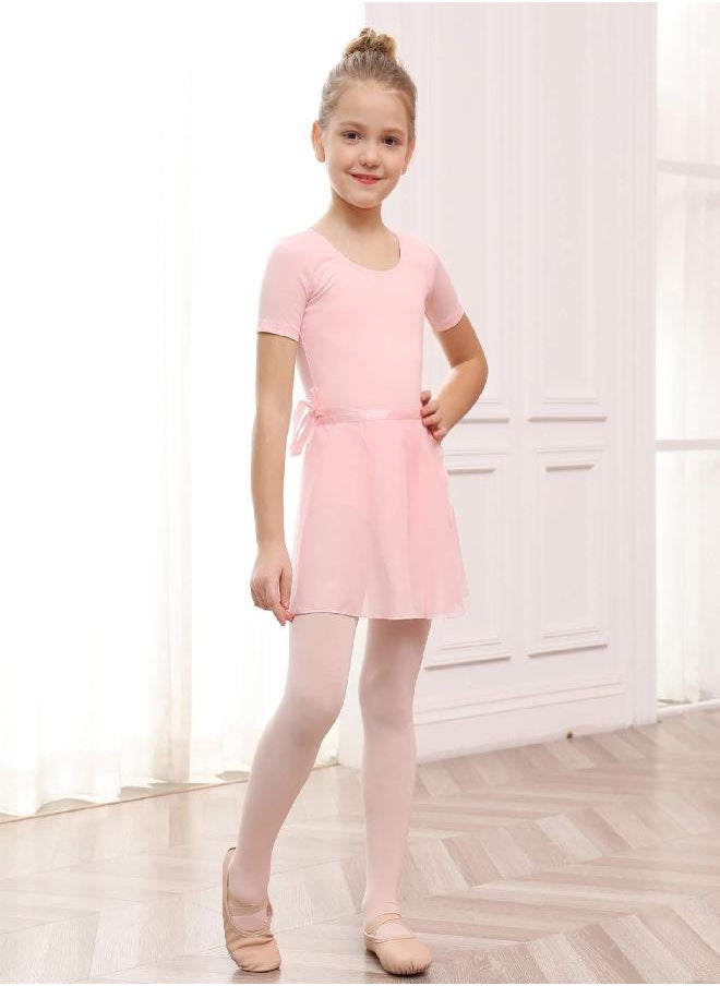 Stelle Stelle Girls Bow Back Dance Active Dress Ballet Leotard Combo with Dance Skirt and Dance Tight (Ballet Pink,110, 6 Years)  - Image 4