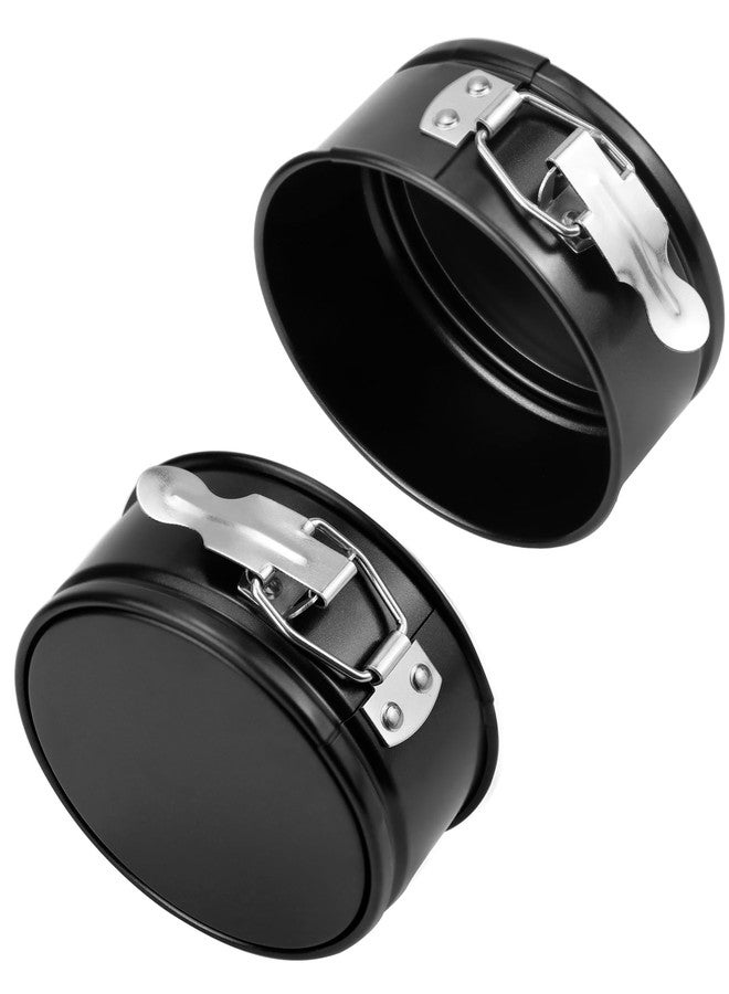 QWORK 4 Inch Springform Pan Set, Nonstick, Leakproof Mini Cheesecake Pans with Removable Bottom, Carbon and Stainless Steel Construction, 8 Pcs - Image 4