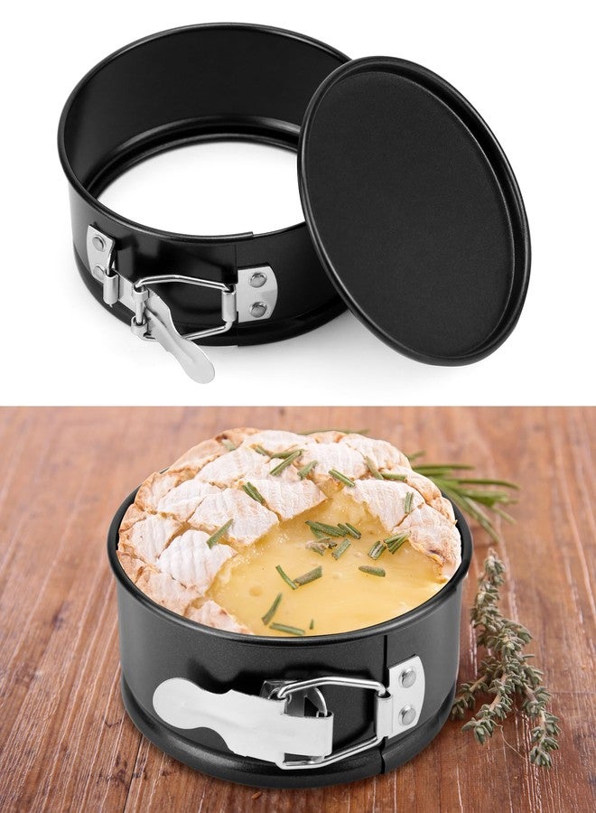 QWORK 4 Inch Springform Pan Set, Nonstick, Leakproof Mini Cheesecake Pans with Removable Bottom, Carbon and Stainless Steel Construction, 8 Pcs - Image 3