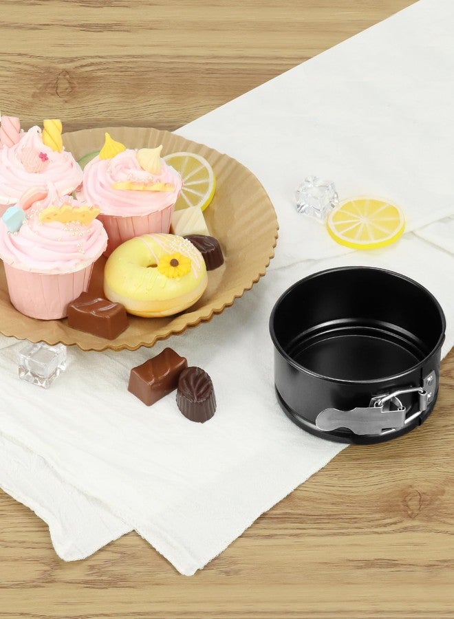 QWORK 4 Inch Springform Pan Set, Nonstick, Leakproof Mini Cheesecake Pans with Removable Bottom, Carbon and Stainless Steel Construction, 8 Pcs - Image 5