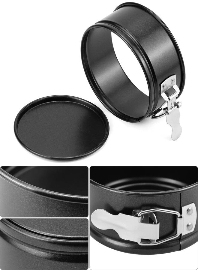 QWORK 4 Inch Springform Pan Set, Nonstick, Leakproof Mini Cheesecake Pans with Removable Bottom, Carbon and Stainless Steel Construction, 8 Pcs - Image 2