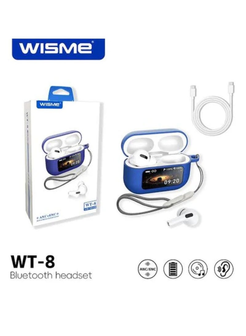 WISME WT-8 Smart Earbuds with Built-in AMOLED Touchscreen Display, Advanced Active Noise Cancellation (ANC), Integrated GPS Tracking, and Long-Lasting 260mAh Battery for Premium Wireless Audio Experience - Image 4