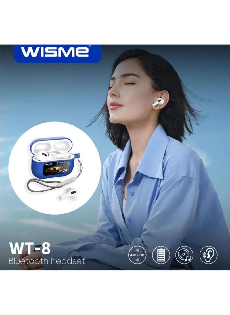 WISME WT-8 Smart Earbuds with Built-in AMOLED Touchscreen Display, Advanced Active Noise Cancellation (ANC), Integrated GPS Tracking, and Long-Lasting 260mAh Battery for Premium Wireless Audio Experience - Image 5