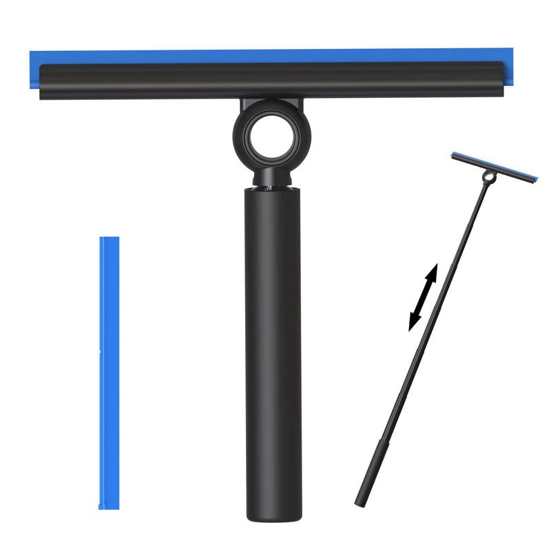 EHOMGUI Shower Squeegee for Glass Doors, Squeegee with Long Handle, Telescoping Squeegee for Shower, Extendable Window Cleaner Tool for Car Windows, Tile Walls, Sliding Door, Shower Glass Door - Image 1
