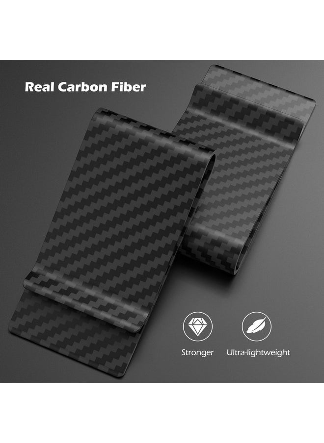 Travelambo - Travelambo Carbon Fiber Money Clip Front Pocket Wallet Minimalist Wallet Slim Wallet Credit Business Card Holder (Matte black) - Image 1
