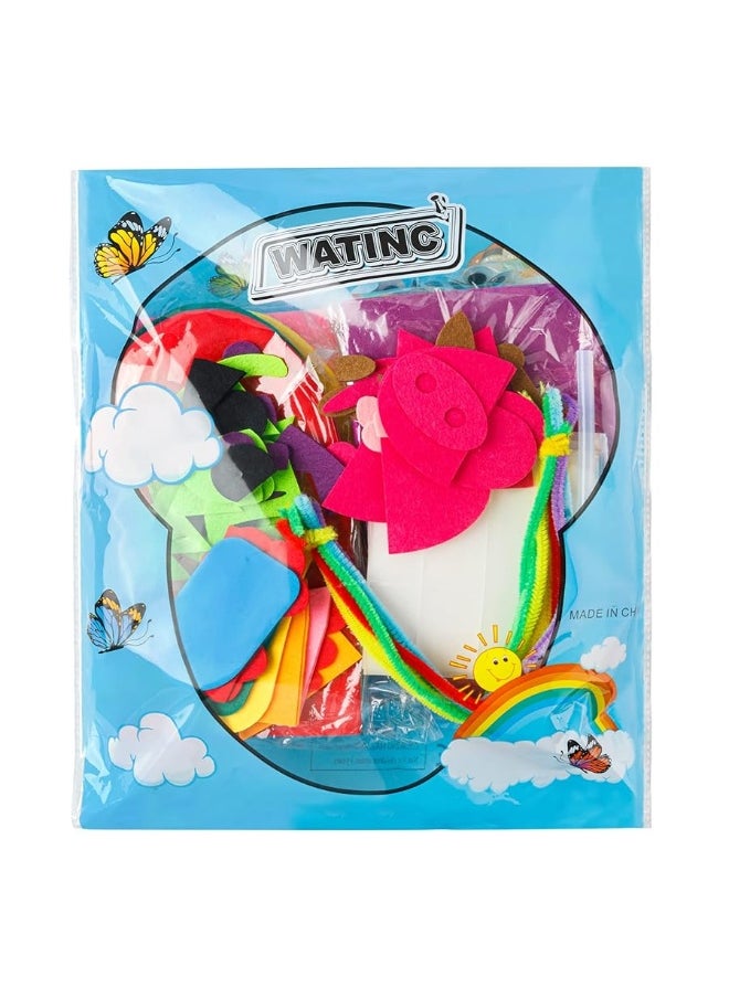 WATINC WATINC 12Pcs Hand Puppet Making Kit for Kids Art Craft Felt Sock Puppet Toys Creative DIY Make Your Own Puppets Pompoms Storytelling Role Play Party Supplies for Girls Boys  - Image 3