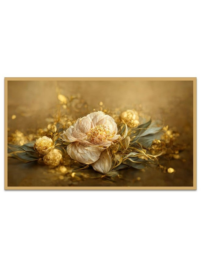 DEKORSTATION Blooms of Serenity Floral Canvas Floating Framed Wall Painting for Home and Office Decor (18 Inch W x 12 Inch H) - Image 2