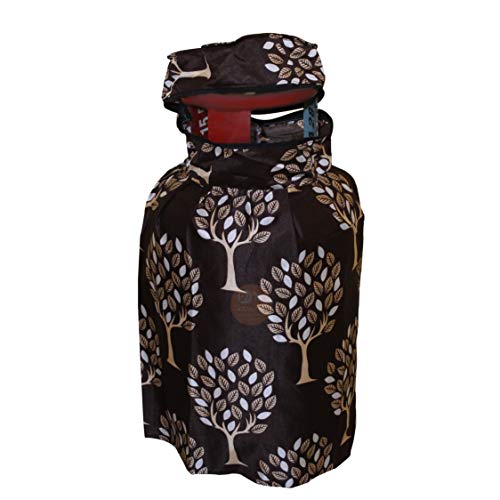 KANUSHI Industries Designer LPG Gas Cylinder Cover Set of 2Pc (2PCS+CYL-Brown-Small-LEVS+Brown-Tree) - Image 5