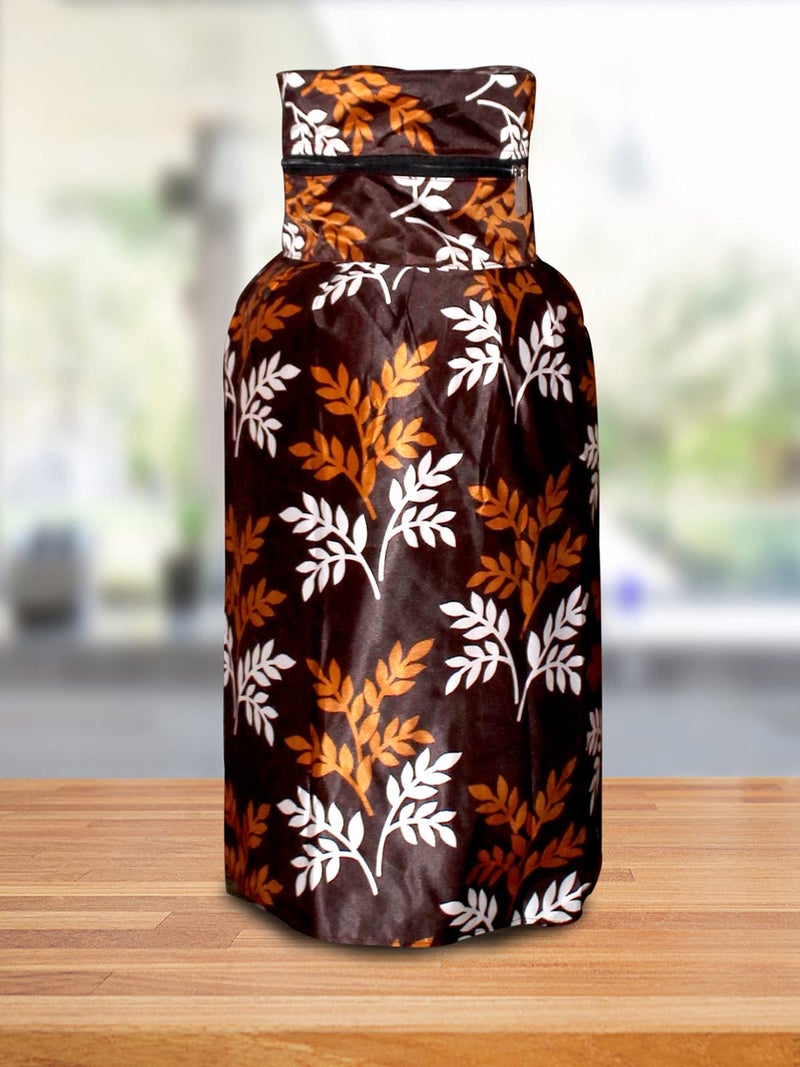 KANUSHI Industries Designer LPG Gas Cylinder Cover Set of 2Pc (2PCS+CYL-Brown-Small-LEVS+Brown-Tree) - Image 2