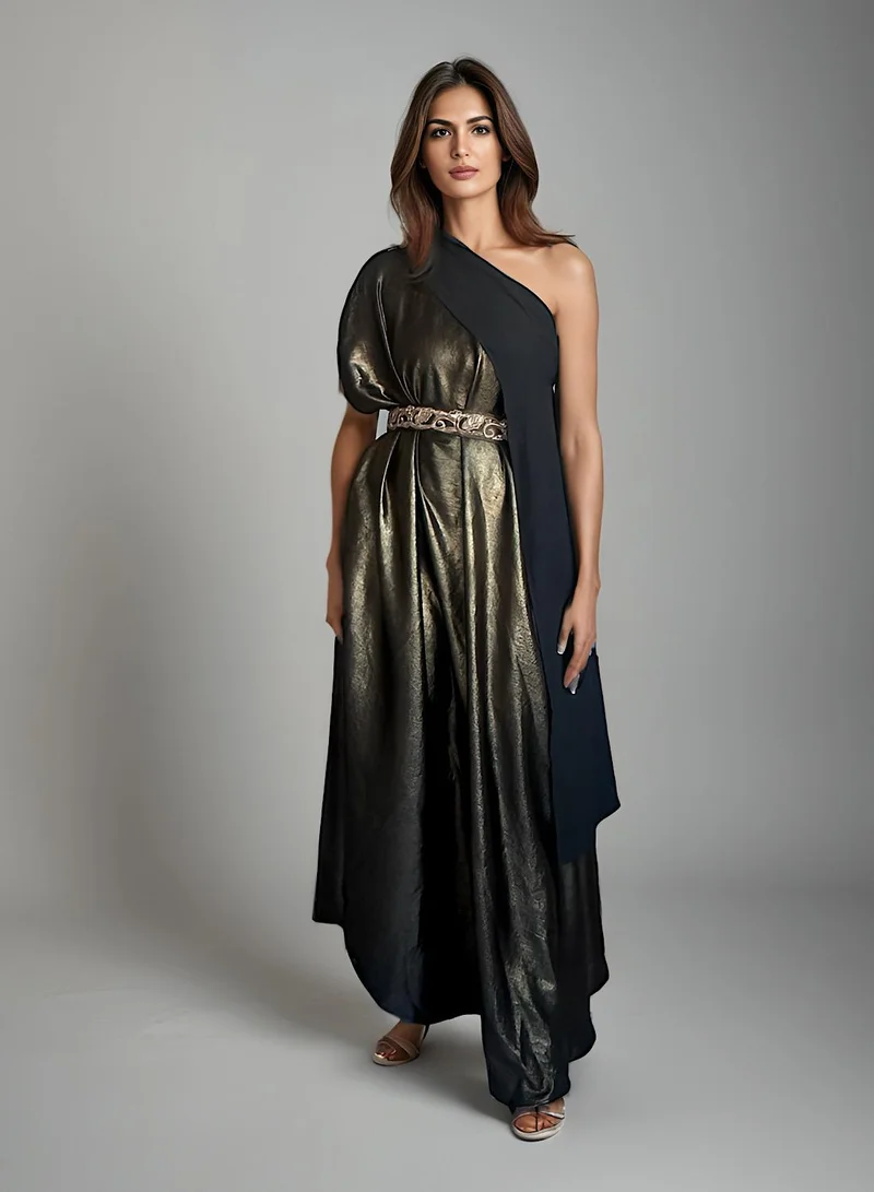 ECSTACY One shoulder drape dress
