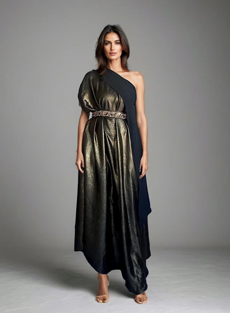 ECSTACY One shoulder drape dress