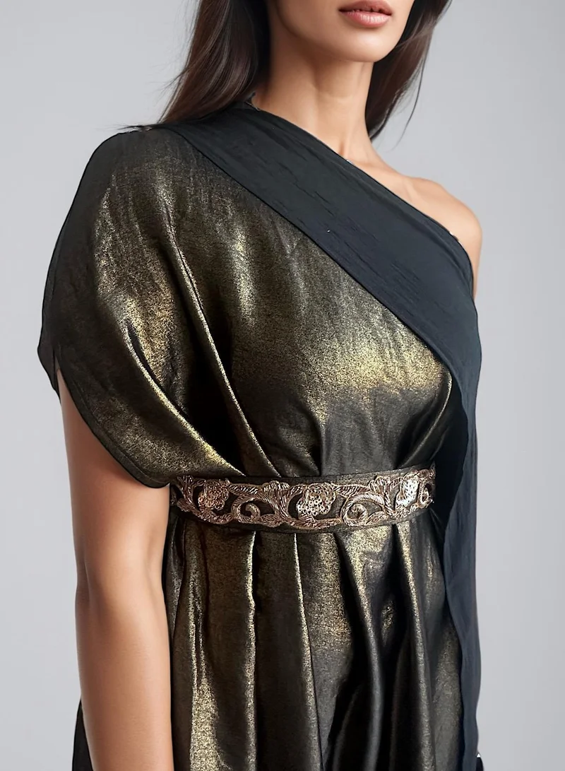 ECSTACY One shoulder drape dress