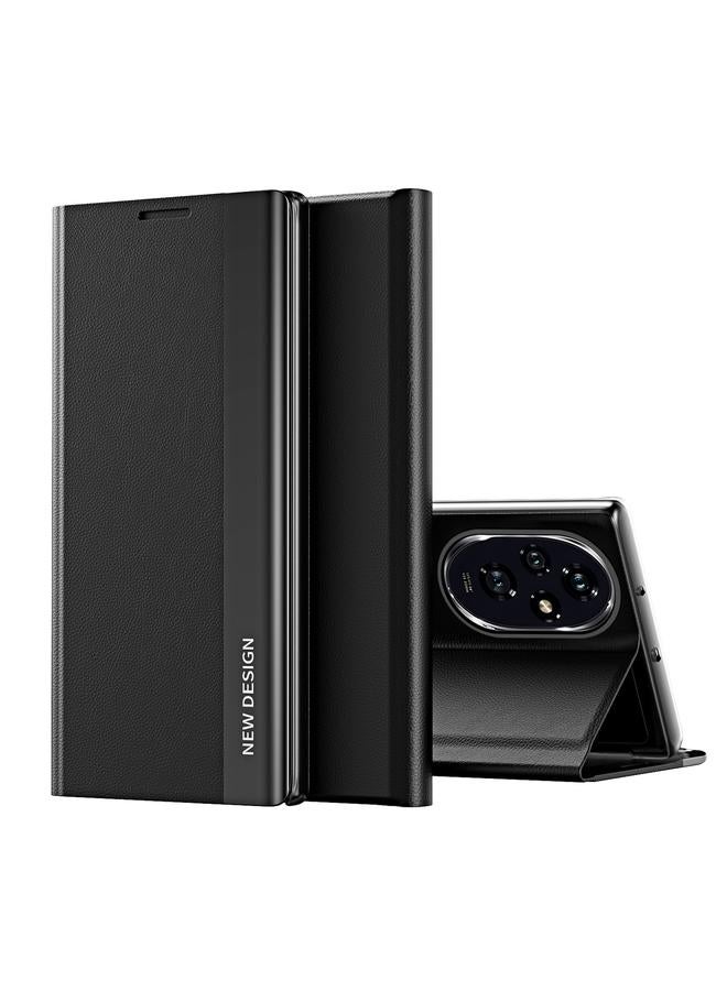 زبون جراب لهاتف Honor 200 مصنوع من الجلد الممتص للكهرباء من الجانب - Image 1