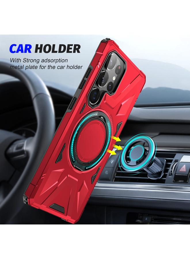 اس-توب جراب لهاتف Samsung Galaxy S25 Ultra 5G MagSafe جراب مغناطيسي مقاوم للصدمات مع حامل حلقي - Image 2