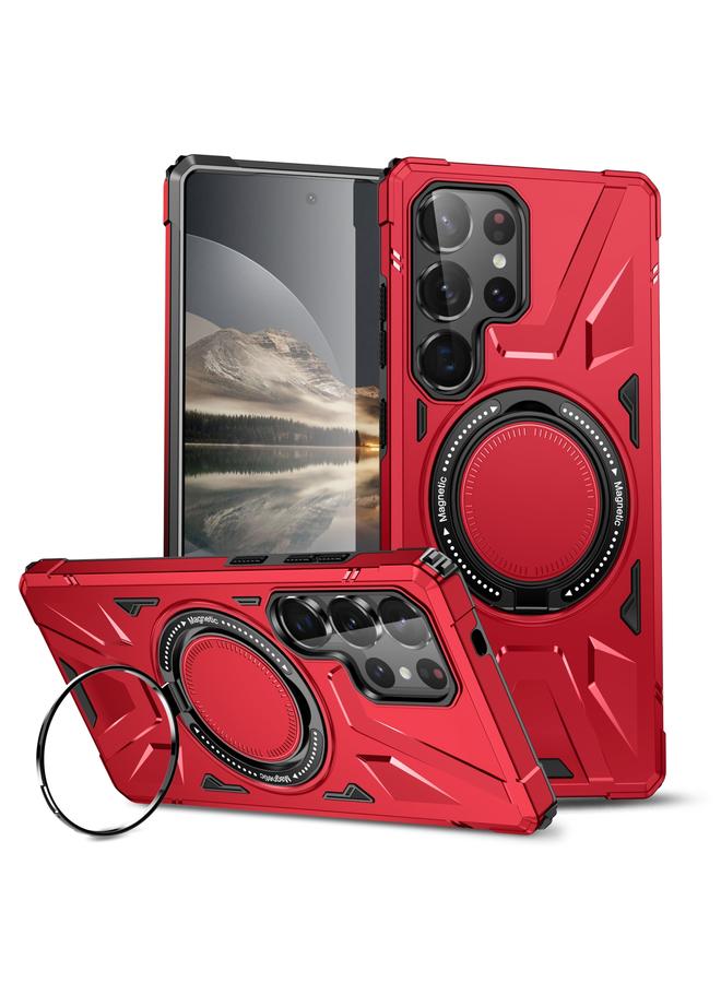 اس-توب جراب لهاتف Samsung Galaxy S25 Ultra 5G MagSafe جراب مغناطيسي مقاوم للصدمات مع حامل حلقي - Image 1
