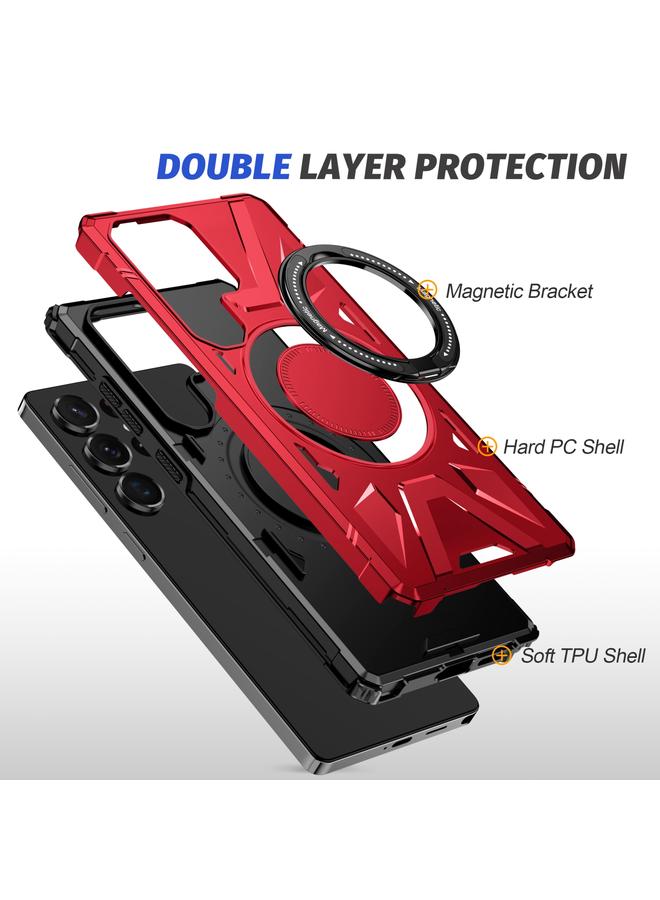 اس-توب جراب لهاتف Samsung Galaxy S25 Ultra 5G MagSafe جراب مغناطيسي مقاوم للصدمات مع حامل حلقي - Image 3