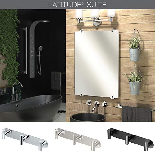 Gatco 1292MX Latitude II 3 Hook Triple Robe Hook Wall Mounted Hook for Bathroom Towels Robes 11 Inch W Matte Black Premium Brass - Image 3