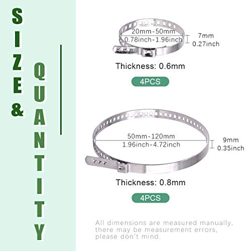 Keadic 10 Pcs Auto CV Joint Boot Clamps Pliers Car Banding Tools Kit, Comes with 4 Pcs Small and 4 Pcs Large Universal Adjustable Stainless Steel Drive Shaft CV Boot Clamp - Image 2