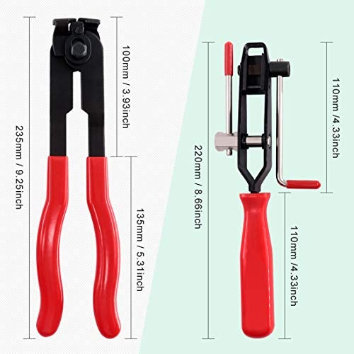 Keadic 10 Pcs Auto CV Joint Boot Clamps Pliers Car Banding Tools Kit, Comes with 4 Pcs Small and 4 Pcs Large Universal Adjustable Stainless Steel Drive Shaft CV Boot Clamp - Image 3