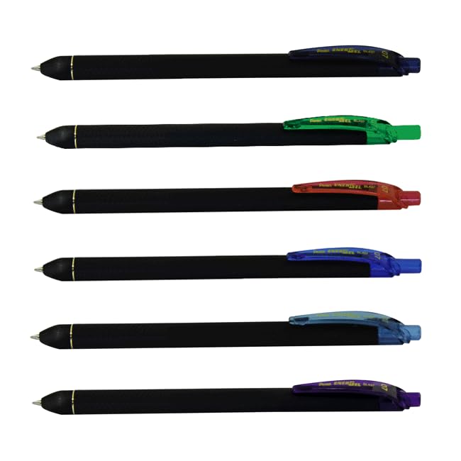 Pentel قلم جل سائل بنتل إنرجل كورو، (0.7 مم) خط متوسط، حبر أزرق بحري، 12 عبوة (BL437R1-CA) - Image 5