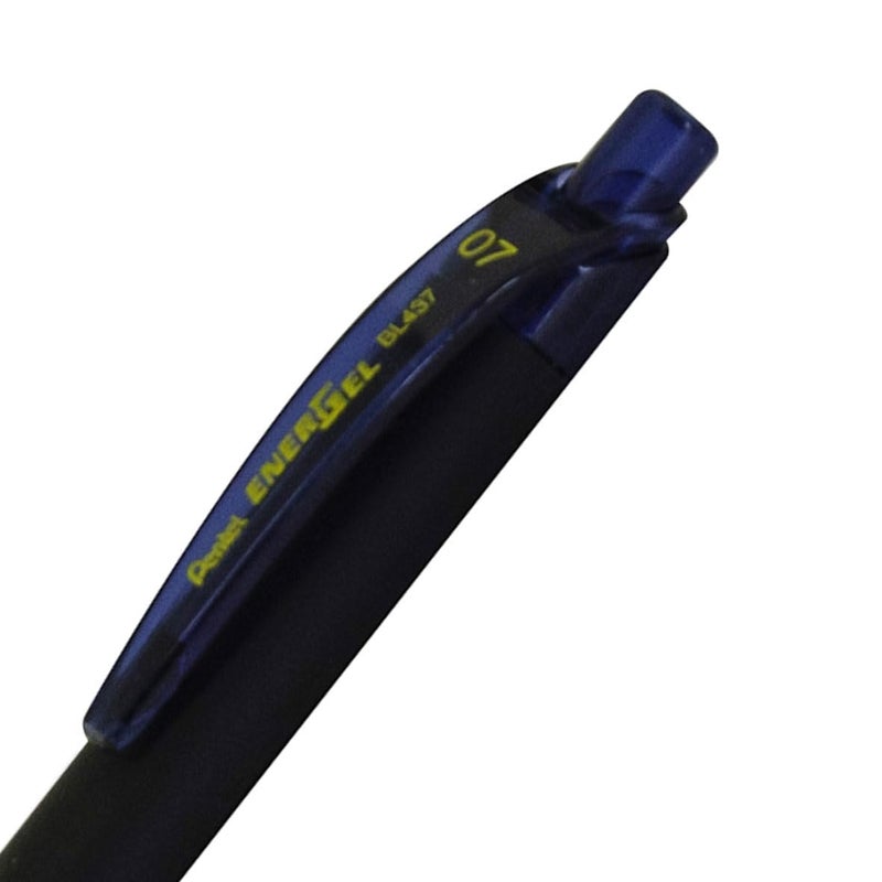 Pentel قلم جل سائل بنتل إنرجل كورو، (0.7 مم) خط متوسط، حبر أزرق بحري، 12 عبوة (BL437R1-CA) - Image 3