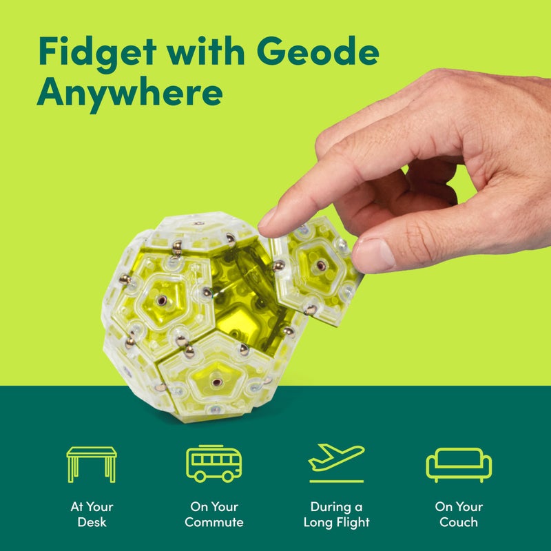 Speks Geode Magnetic Fidget Toy | Sensory Desk Toy for Adults & Teens 14+ | Stress Relief Gift | Sphere, Peridot - Image 5