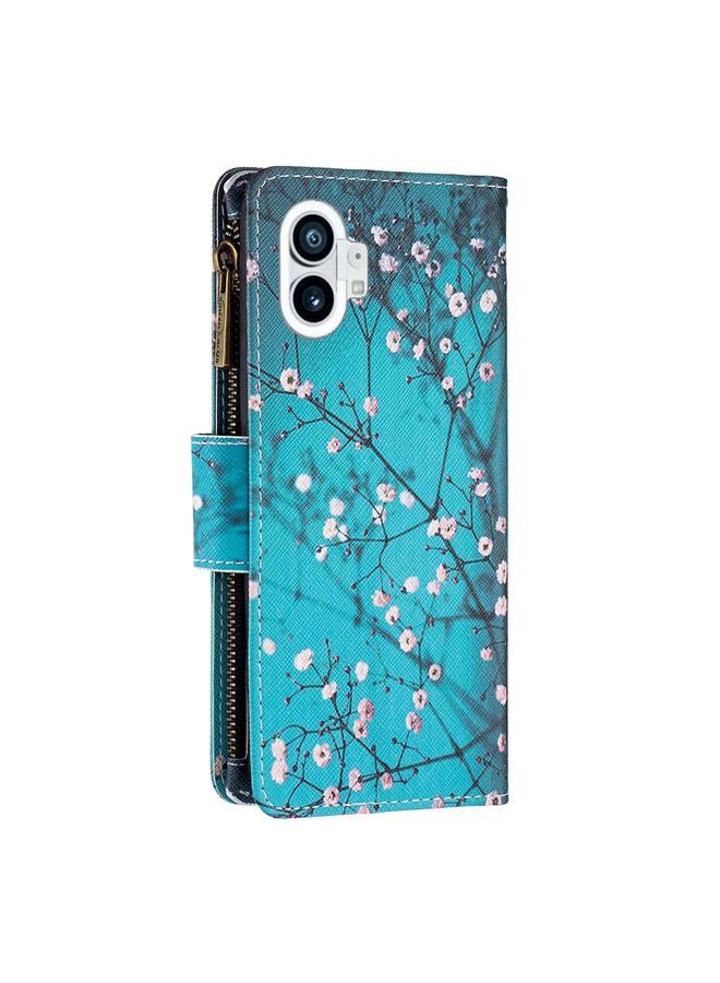 S-TOP Case For Nothing Phone 1 Colored Drawing Pattern Zipper Leather Phone Case - Image 3
