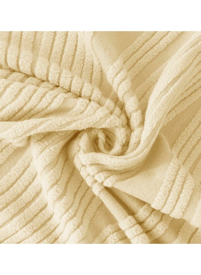 House of Quirk Universal Jacquard Waterproof Crizzle Pattern Fabric Sofa Cover Soft Touching Cover for Couch Flexible Stretch Sofa Slipcover (Two Seater, Beige) - Image 5