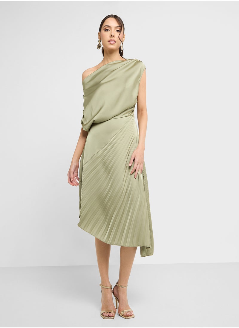 ELLA Asymmetrical Pleated Dress  - Image 1
