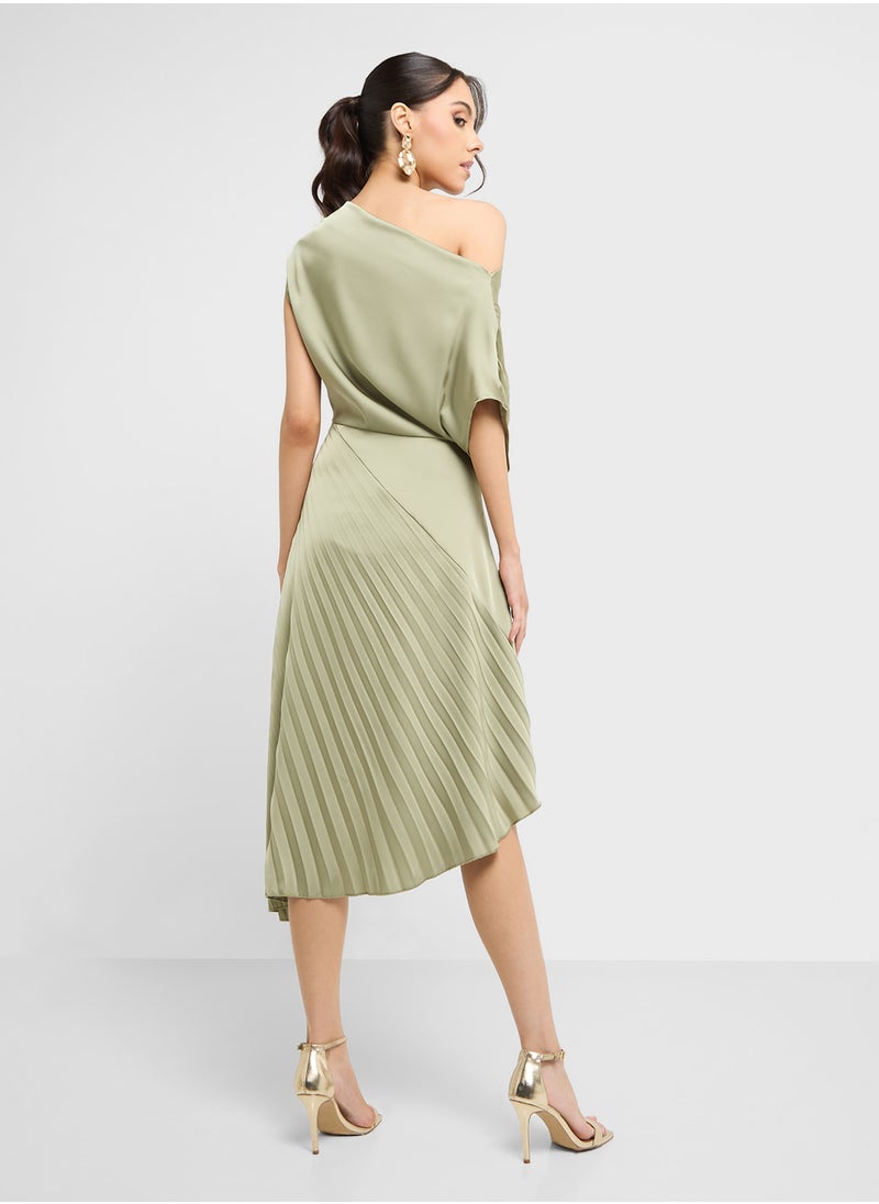 ELLA Asymmetrical Pleated Dress  - Image 2
