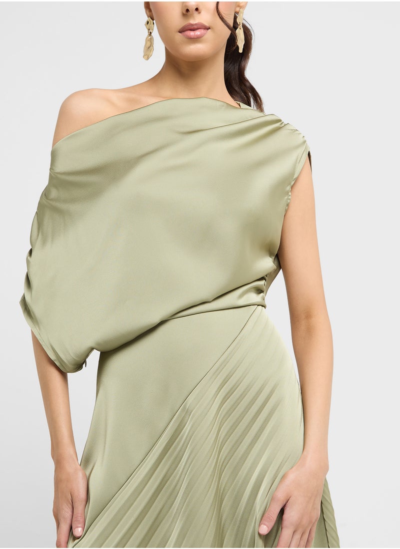 ELLA Asymmetrical Pleated Dress  - Image 3