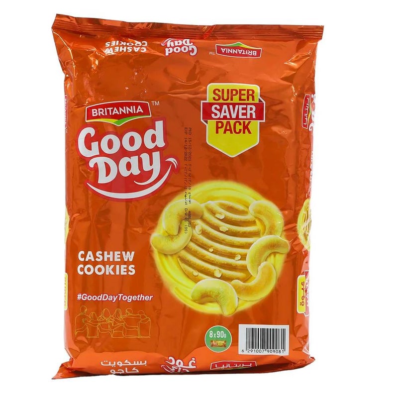 Britannia Good Day Cashew Cookies - 8X90gms Pack