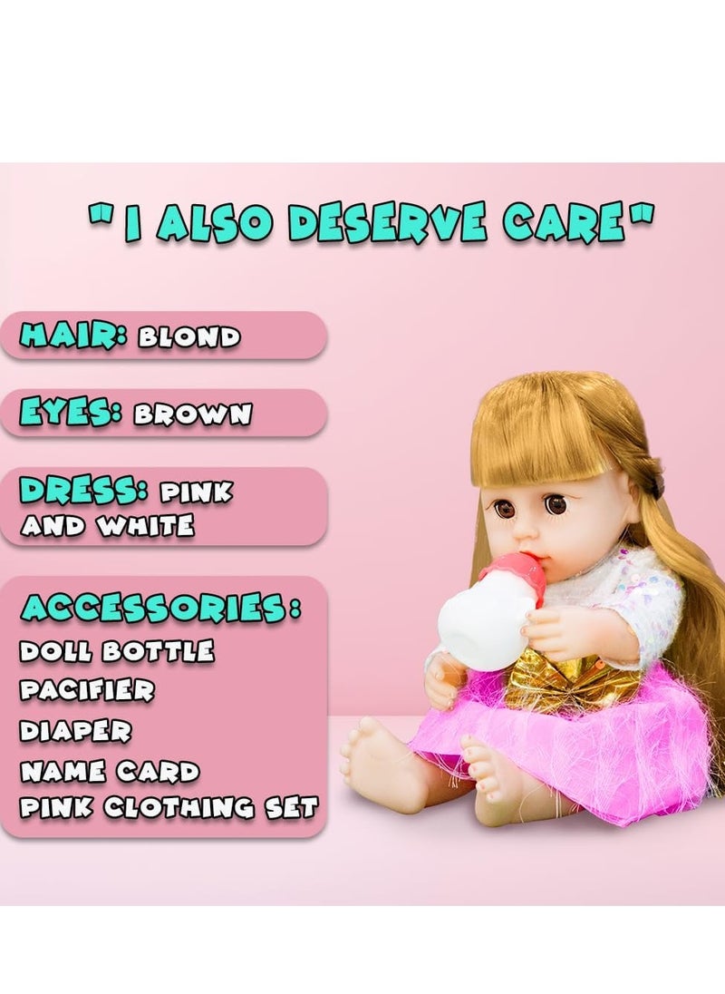 UKR - UKR Reborn Realistic Baby Doll – 38 cm Soft Body Newborn Girl Doll for Girls | Lifelike Pretend Play Doll | Perfect Gift for Toddlers & Young Children - Image 1