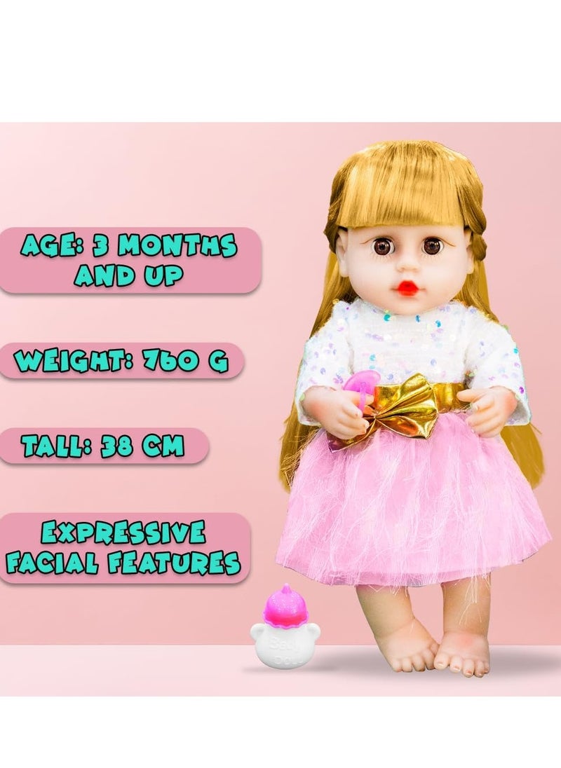 UKR - UKR Reborn Realistic Baby Doll – 38 cm Soft Body Newborn Girl Doll for Girls | Lifelike Pretend Play Doll | Perfect Gift for Toddlers & Young Children - Image 1